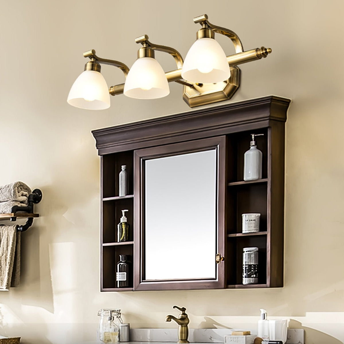 Colaeus Classic Art Bath Glass Wall Light