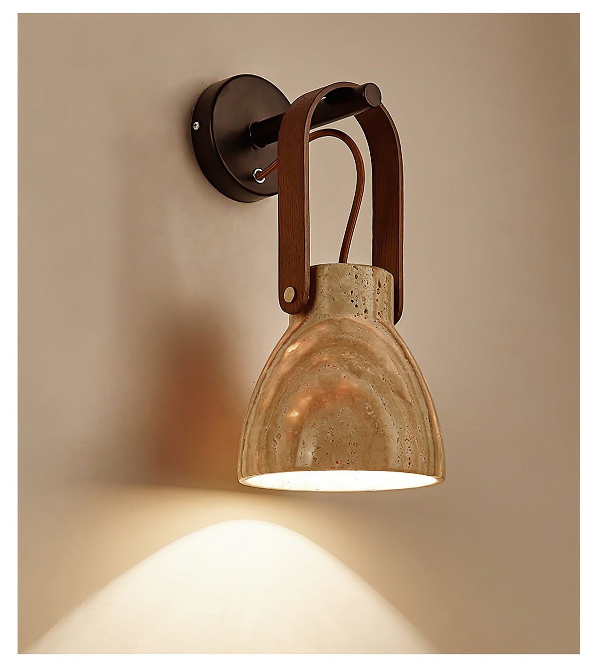 Tarix Travertine Lantern Wall Light