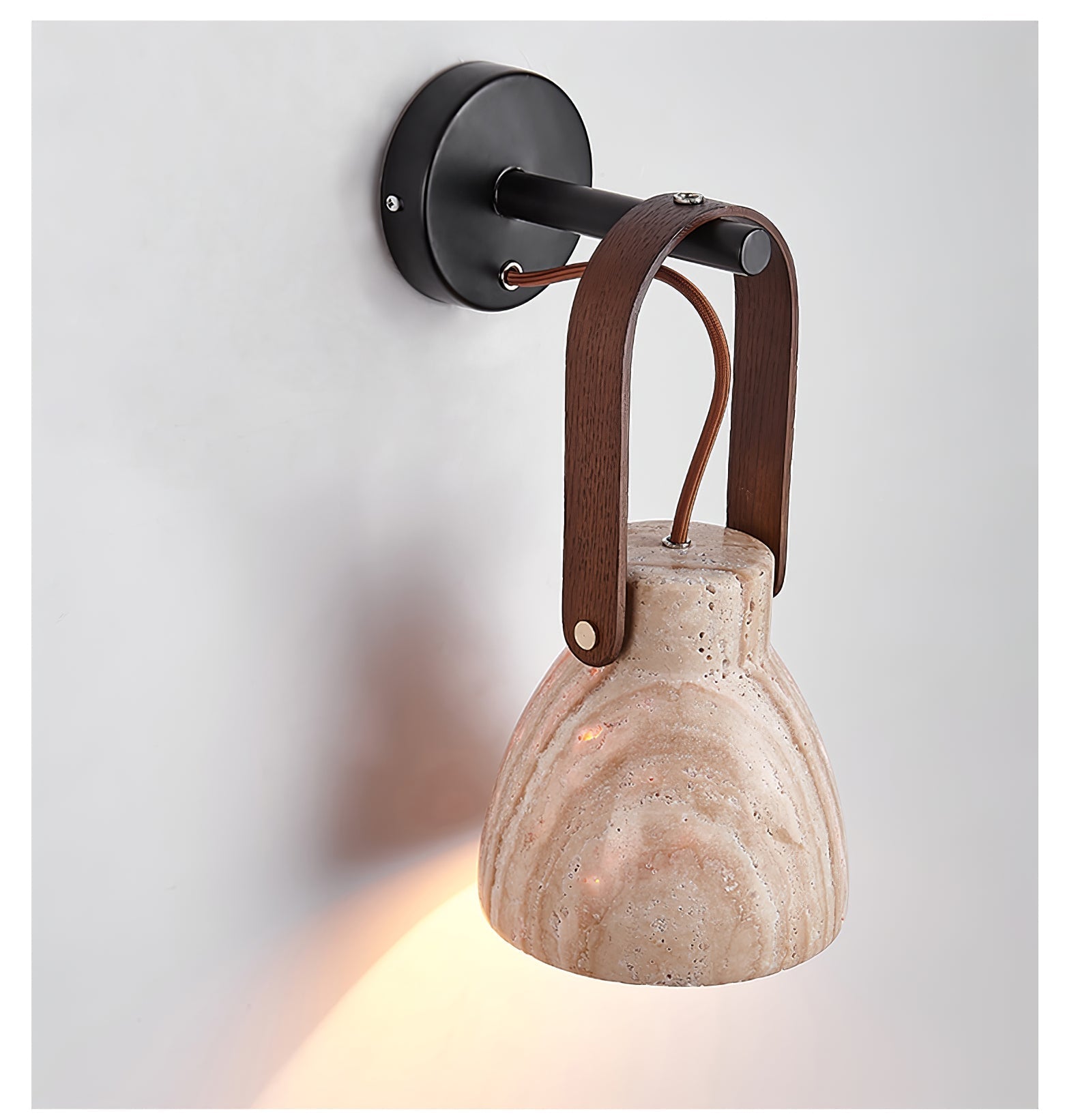 Tarix Travertine Lantern Wall Light