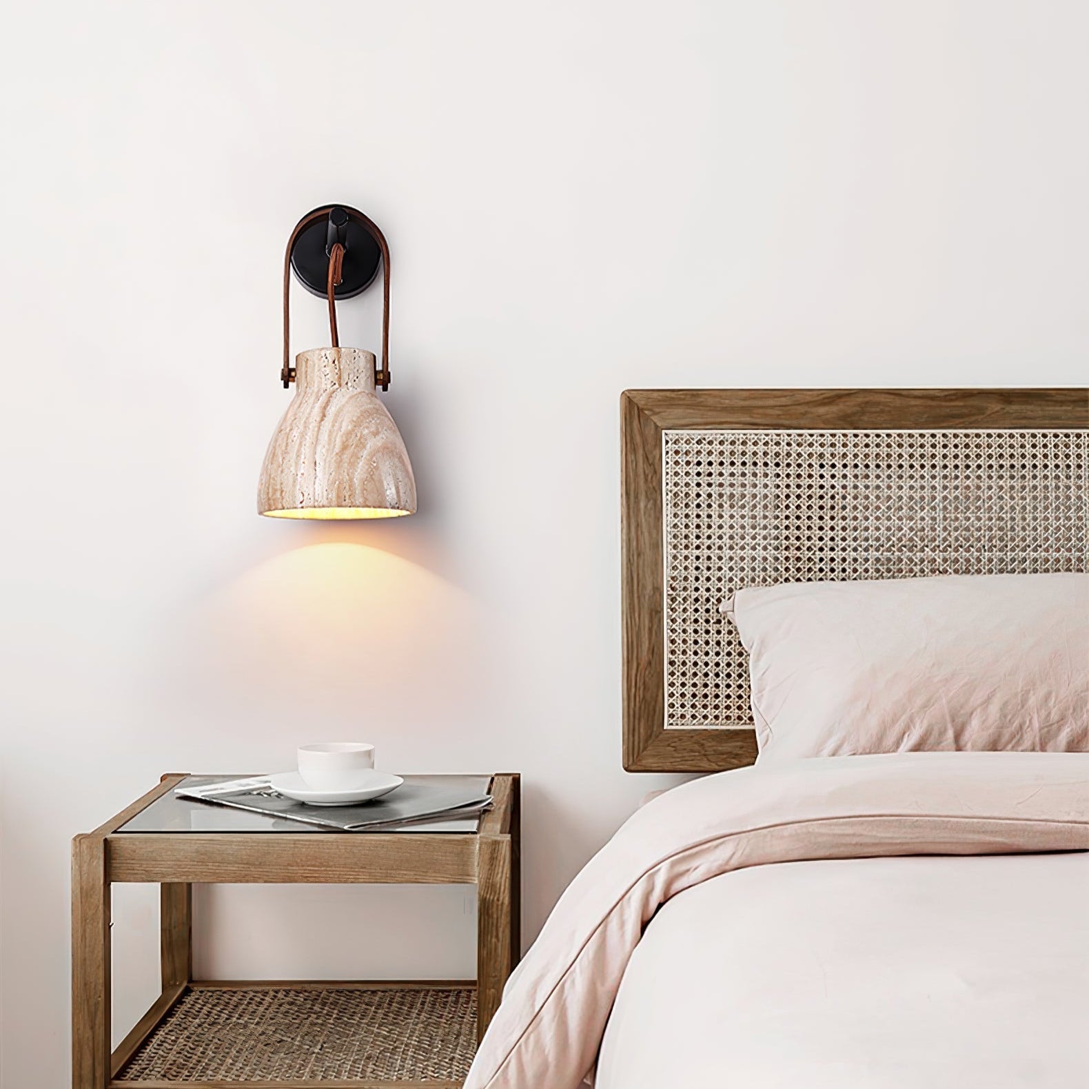 Tarix Travertine Lantern Wall Light