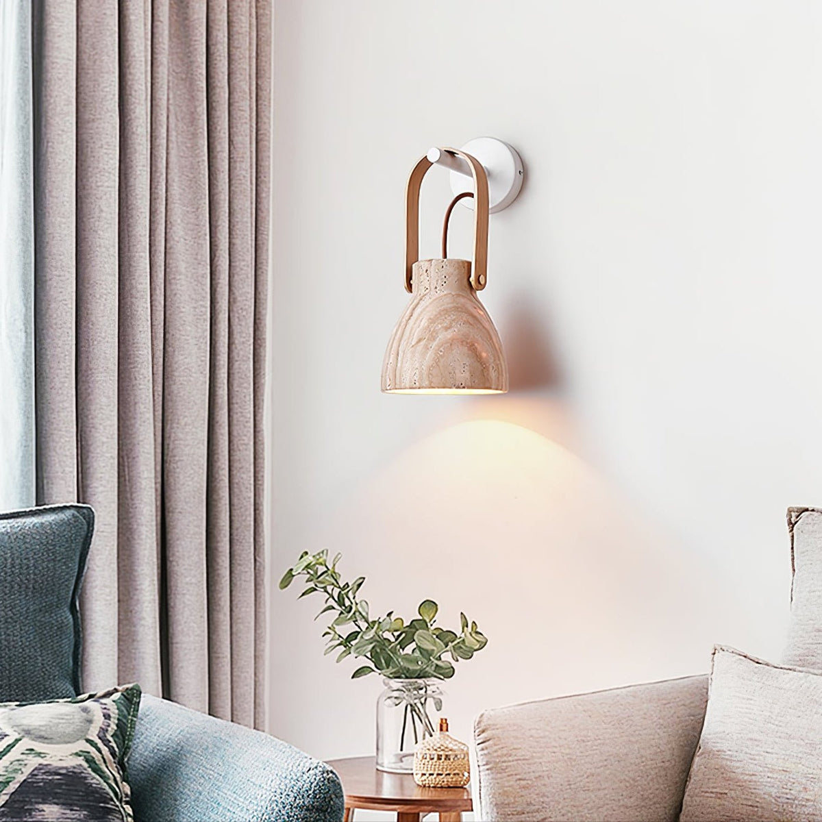 Tarix Travertine Lantern Wall Light