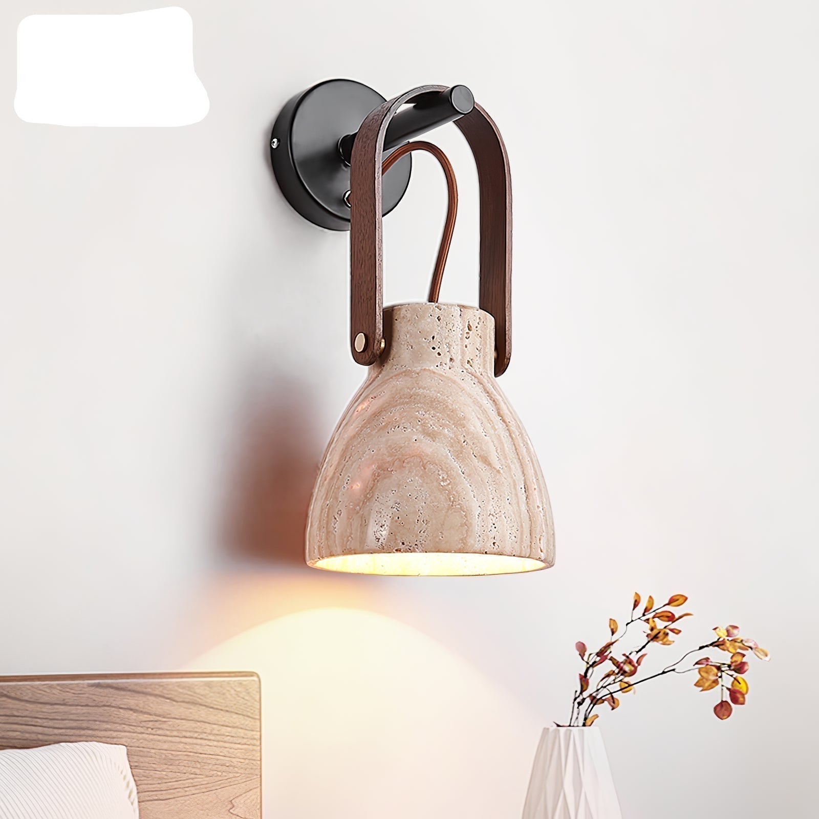 Tarix Travertine Lantern Wall Light