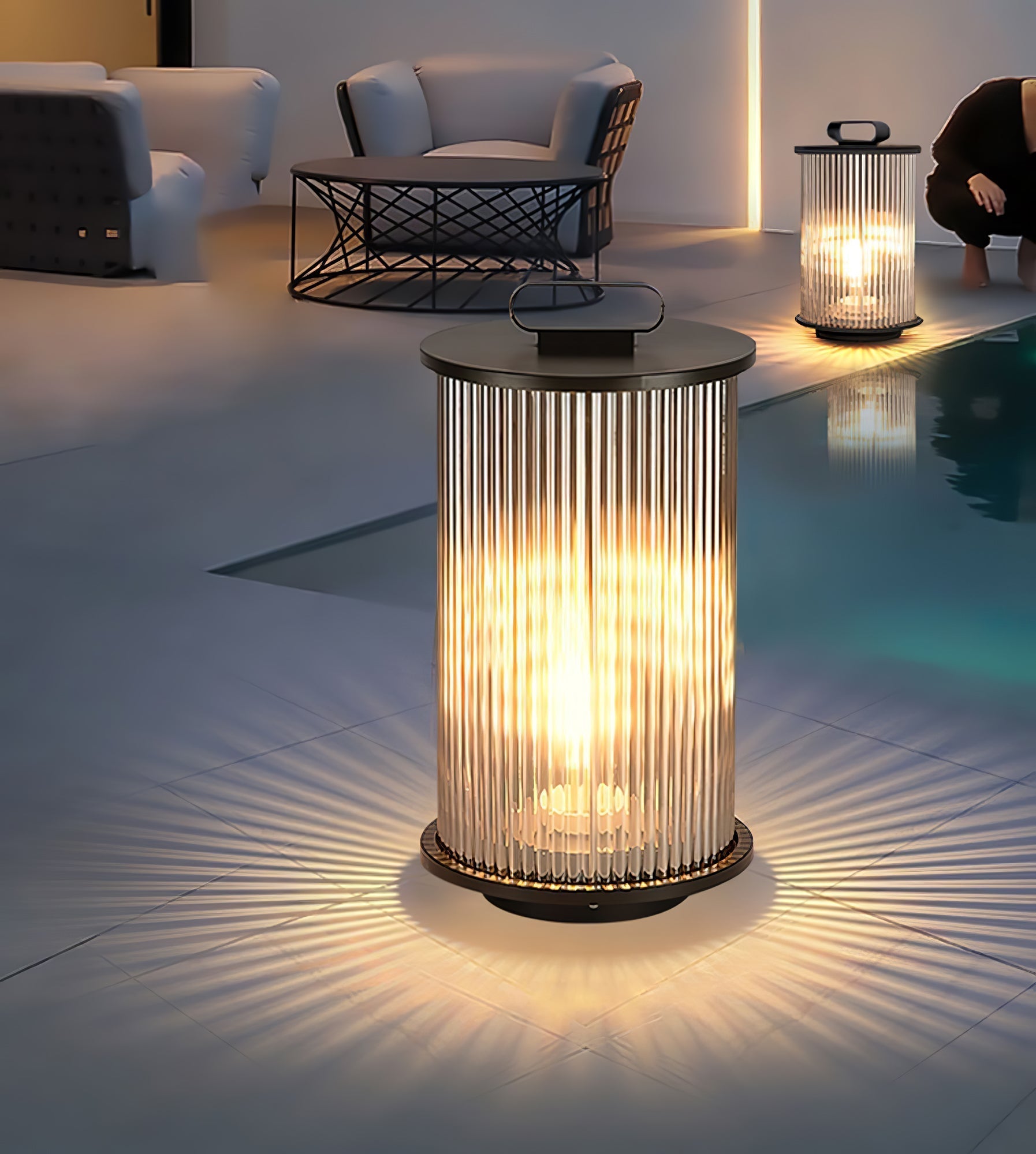 Niri Steel Acrylic Minimalist Floor Lamp