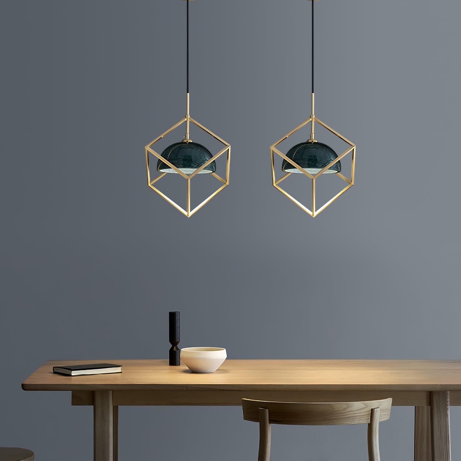 Cubo Modern Brass Pendant Lamp