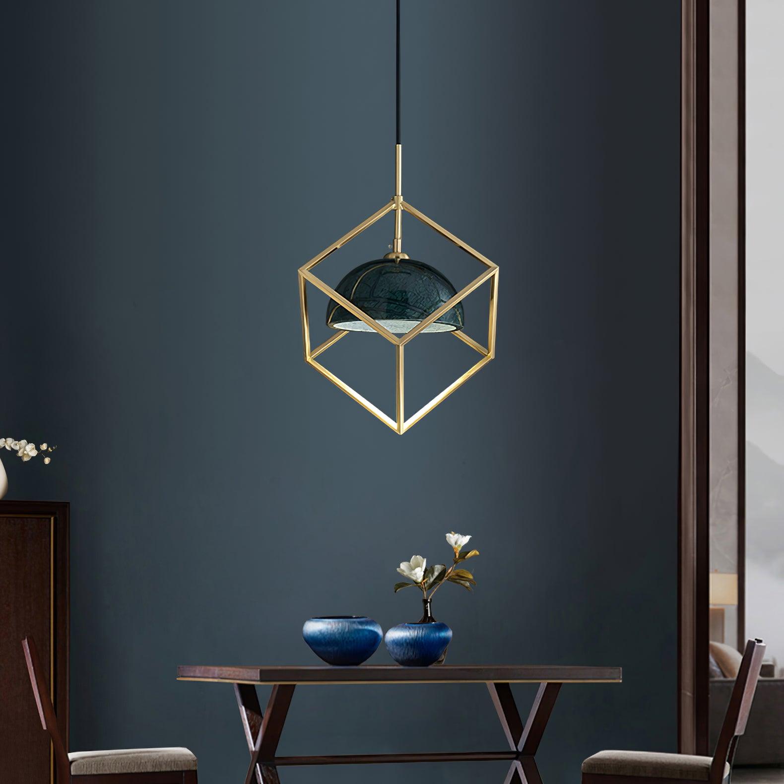 Cubo Modern Brass Pendant Lamp