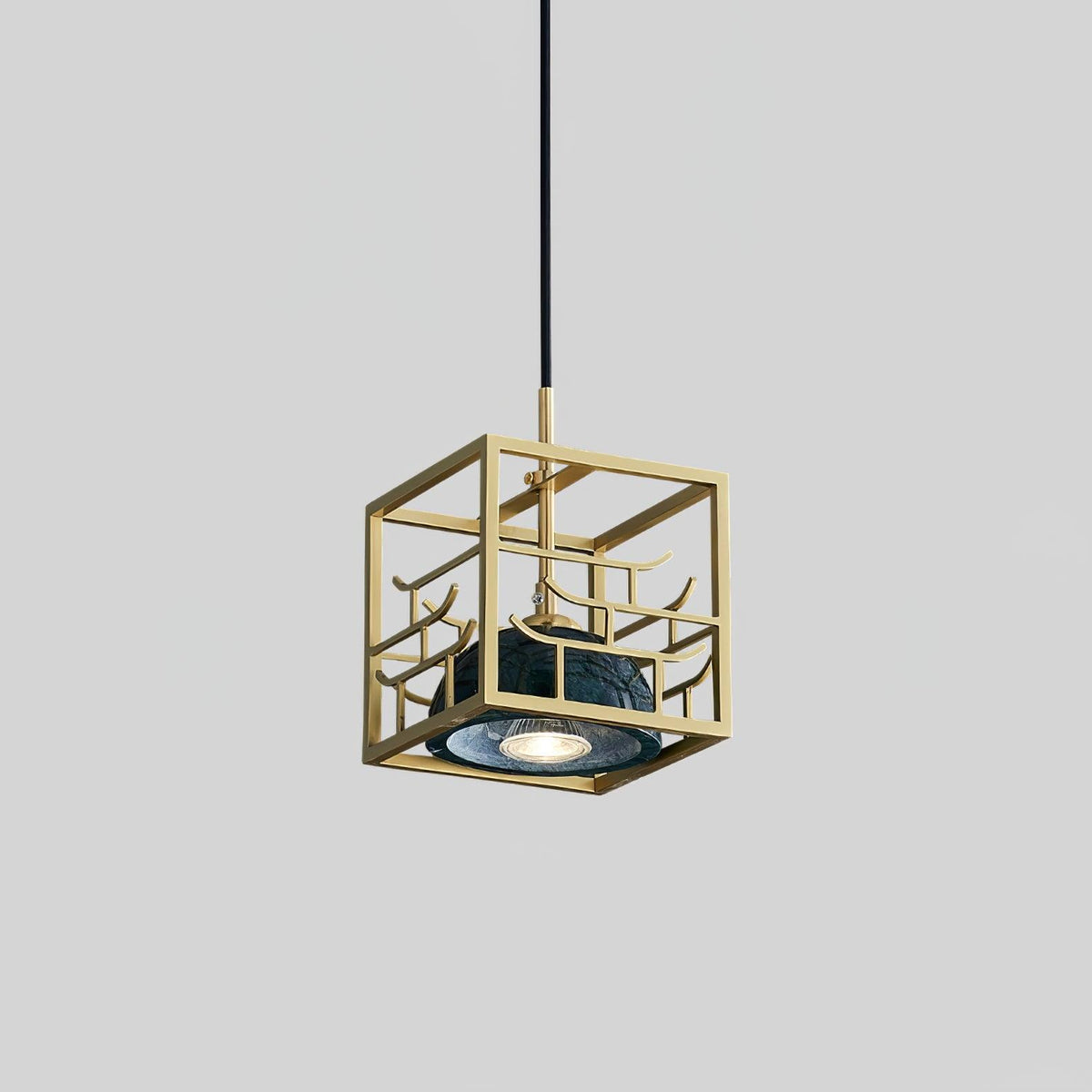 Cubo Modern Brass Pendant Lamp