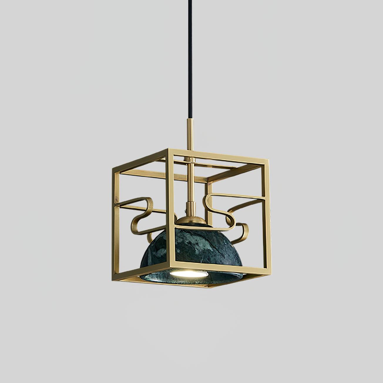 Cubo Modern Brass Pendant Lamp