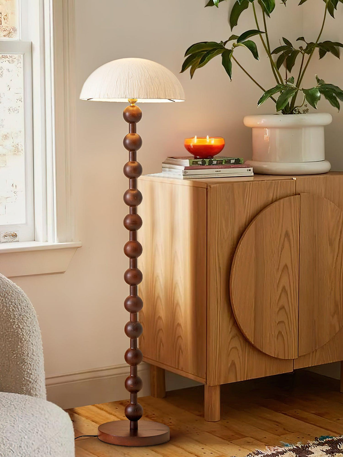 Lyliril Retro Wood Floor Lamp