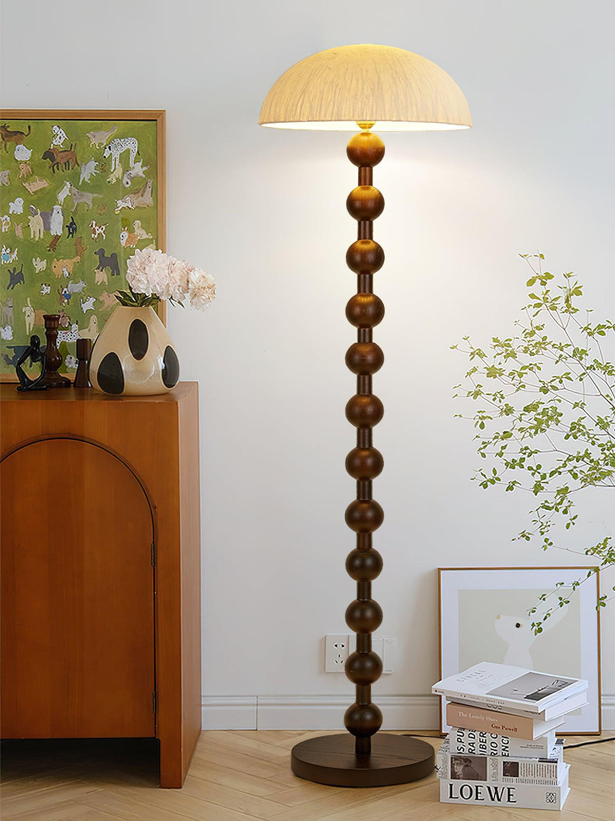 Lyliril Retro Wood Floor Lamp