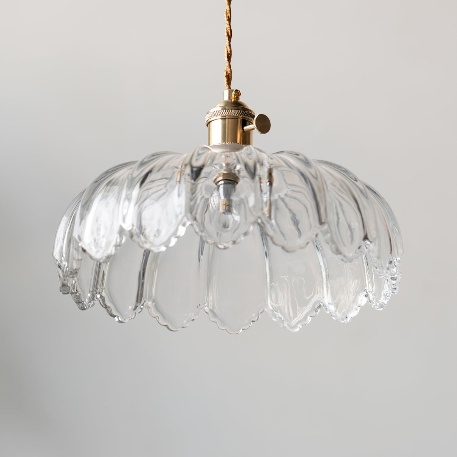 Limea Green Glass Flower Pendant Light - Neutral Decor