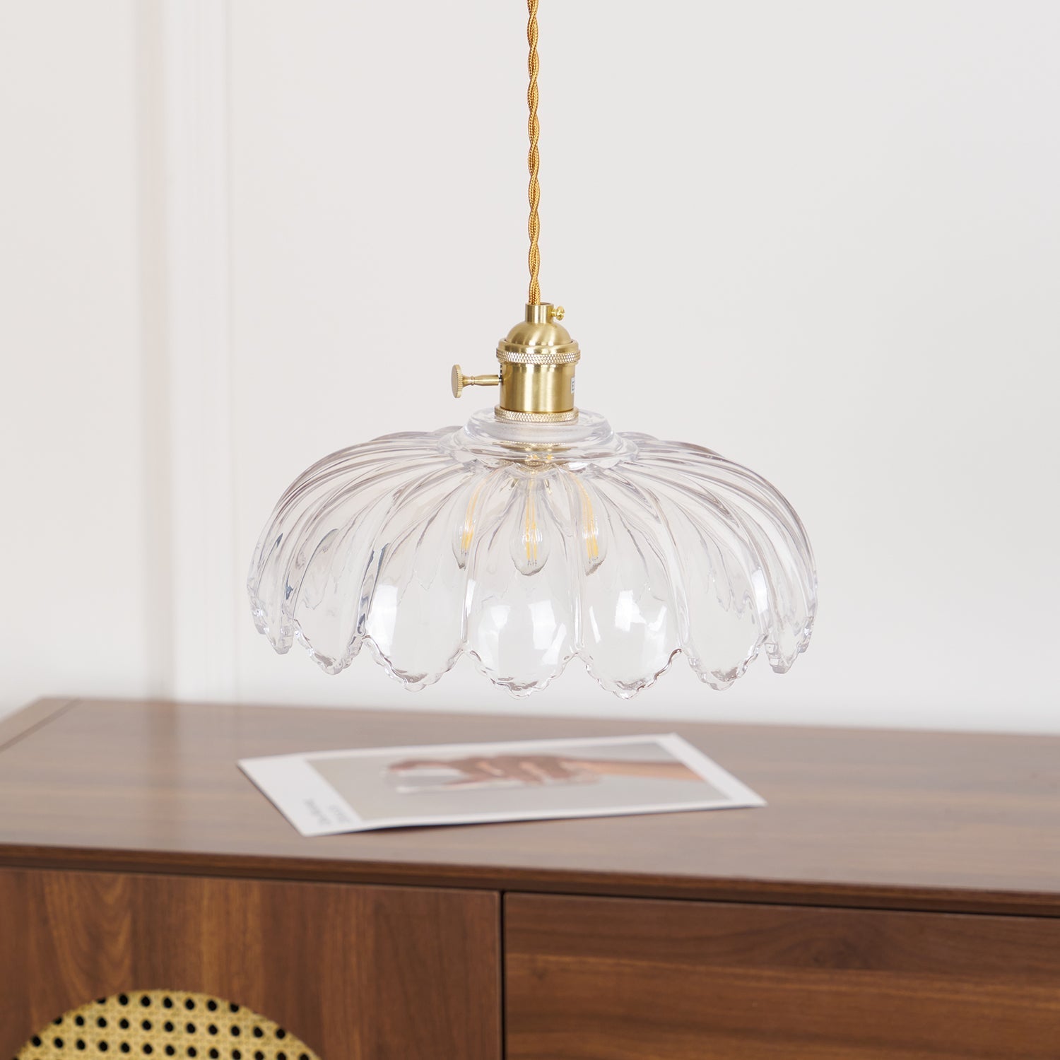 Limea Green Glass Flower Pendant Light - Neutral Decor
