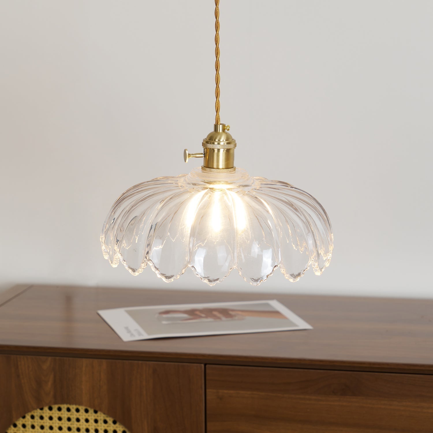 Limea Green Glass Flower Pendant Light - Neutral Decor