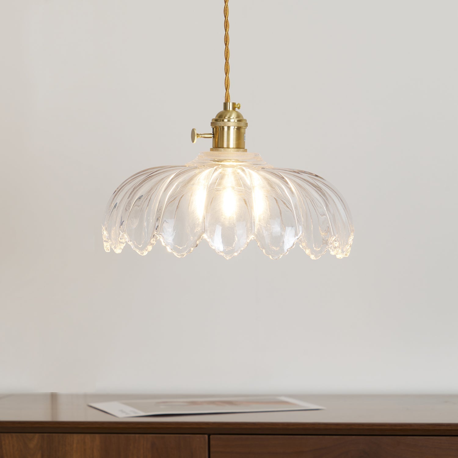 Limea Green Glass Flower Pendant Light - Neutral Decor