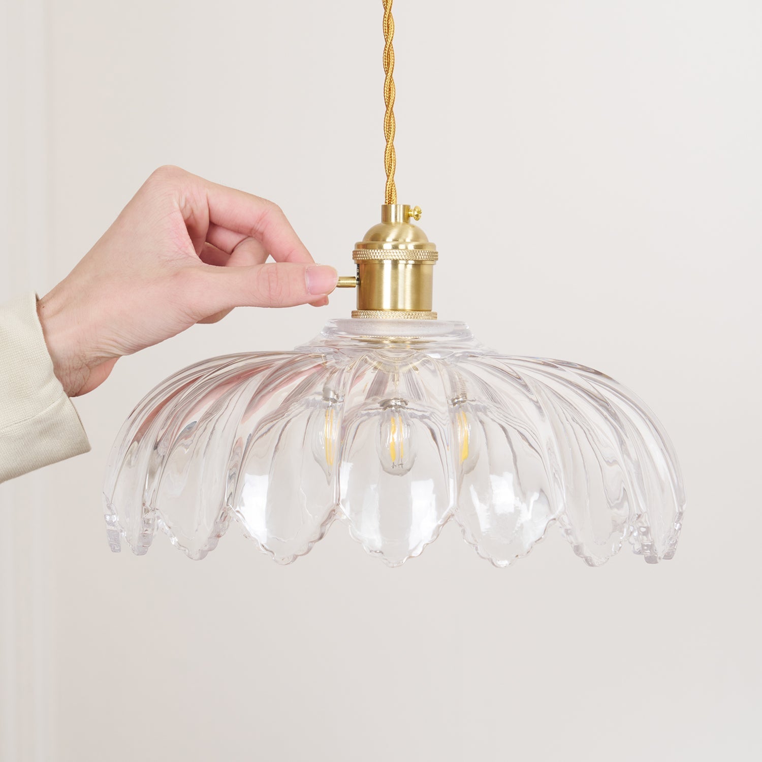 Limea Green Glass Flower Pendant Light - Neutral Decor