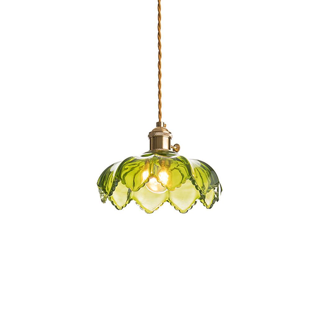 Limea Green Glass Flower Pendant Light - Neutral Decor