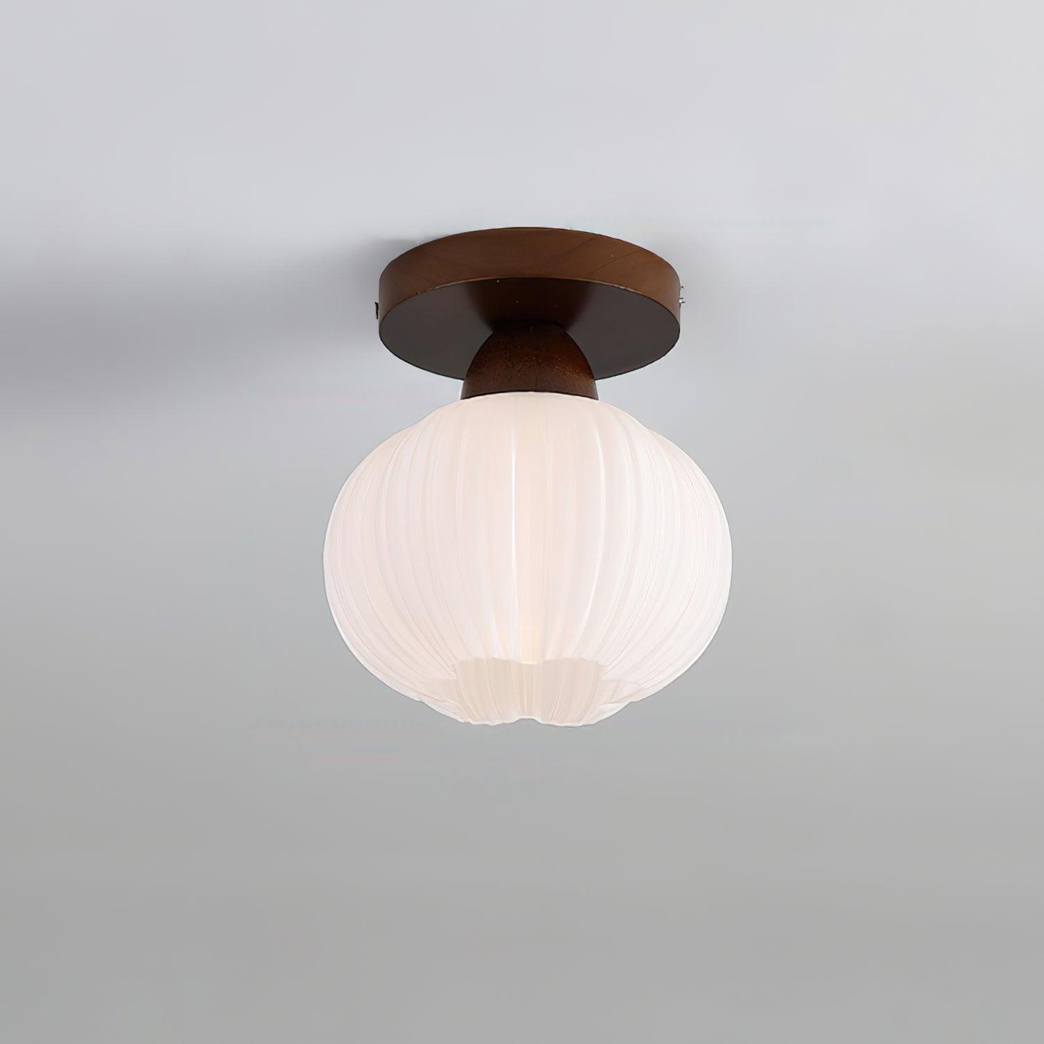 Gleam Large Flower Bag Wood Ceiling Lamp - Neutral Decor