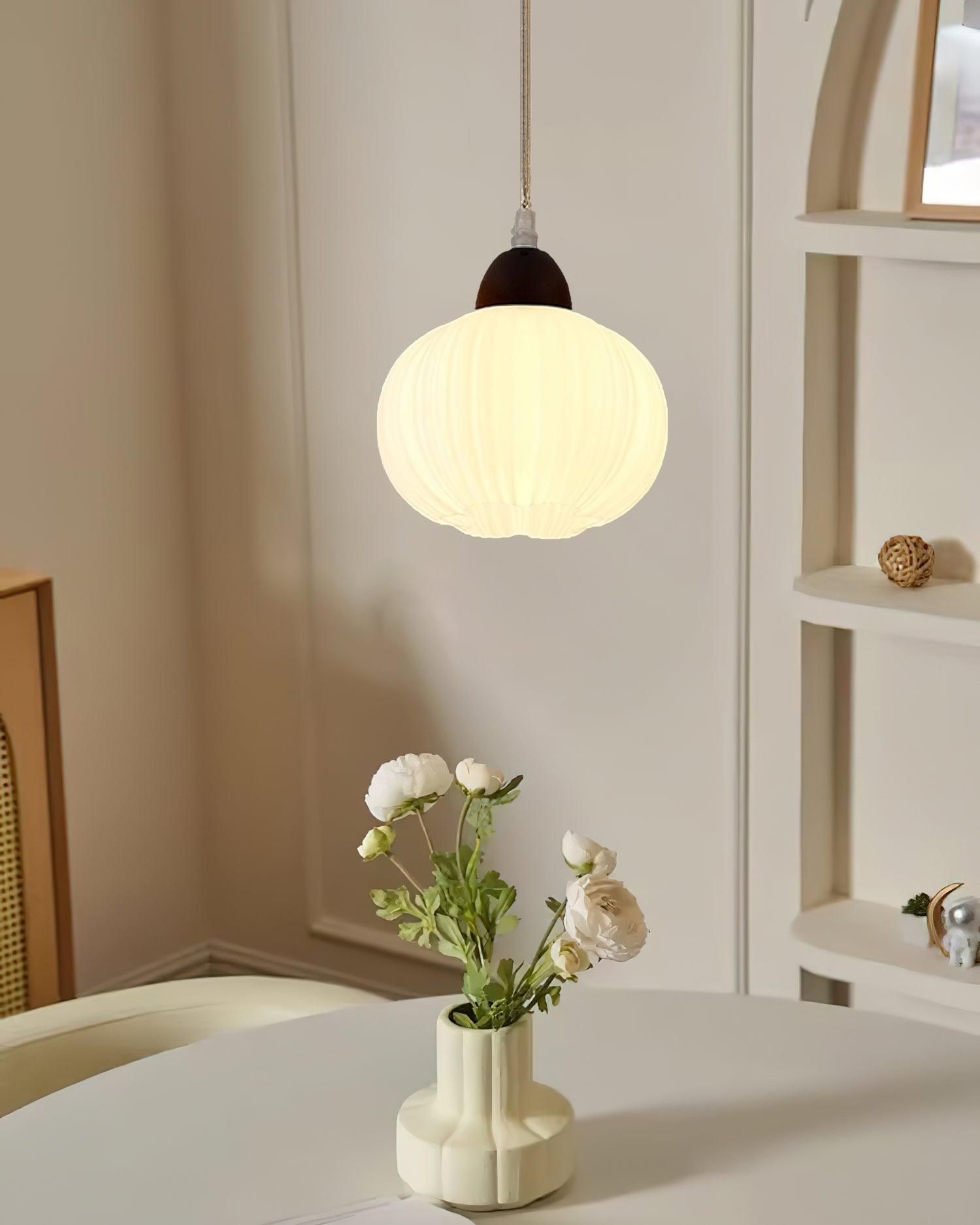 Pumpkin Modern Wood Pendant Lamp