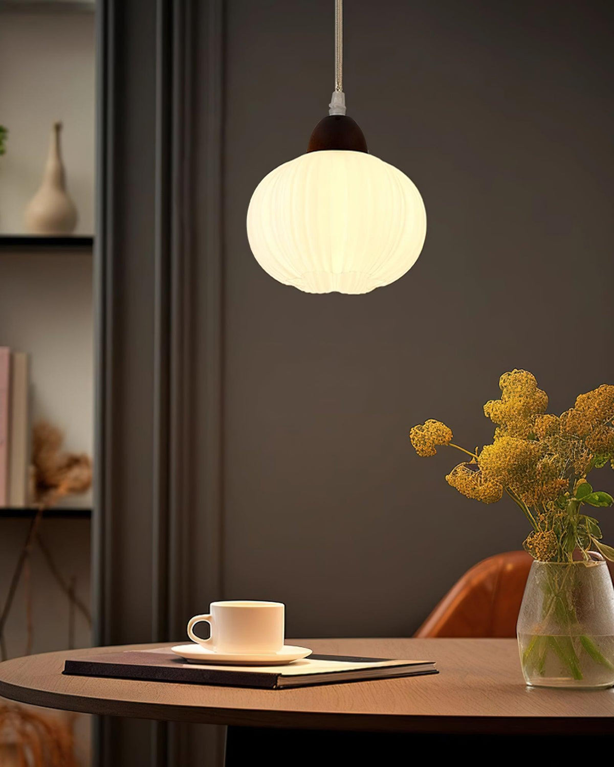 Pumpkin Modern Wood Pendant Lamp
