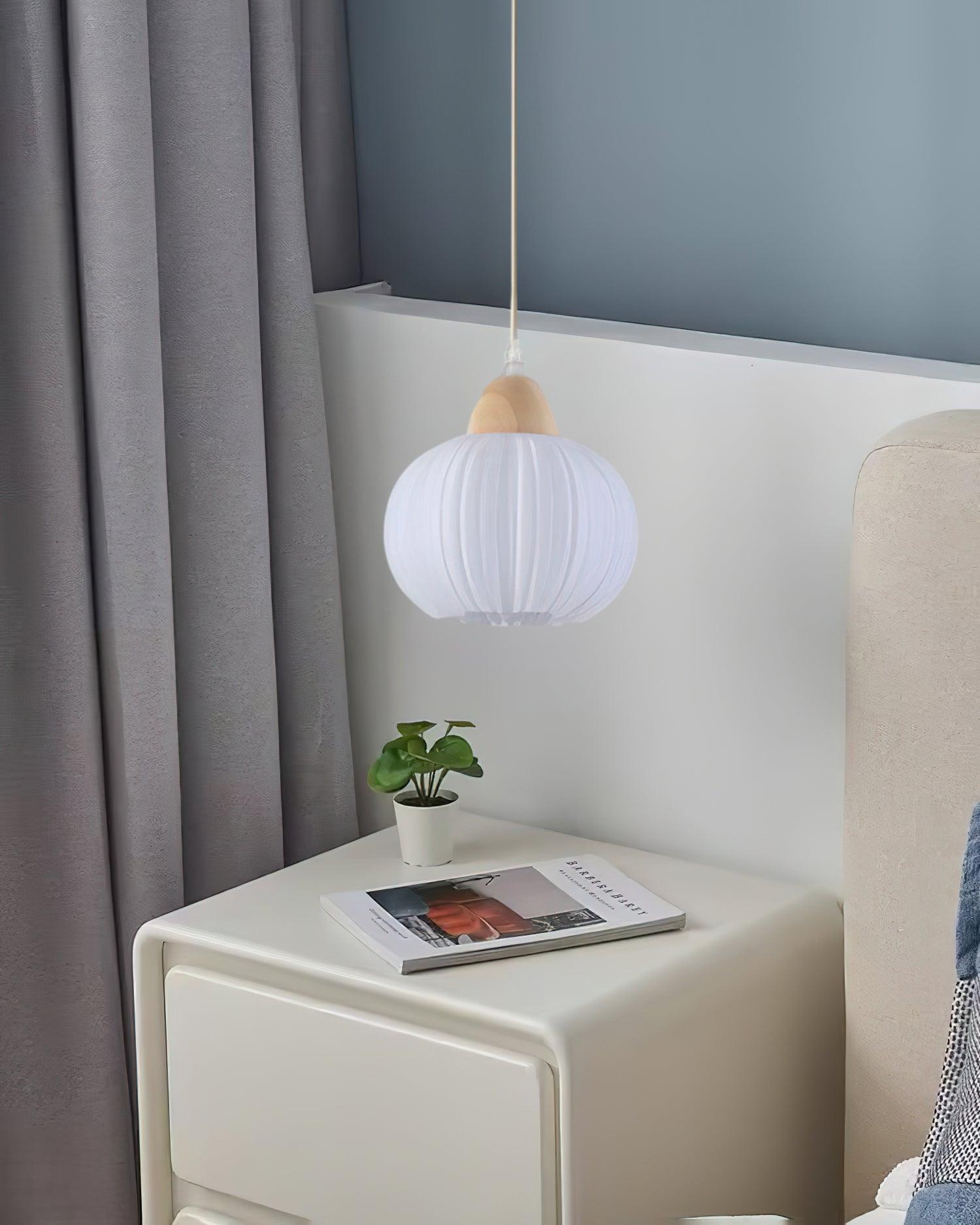 Pumpkin Modern Wood Pendant Lamp