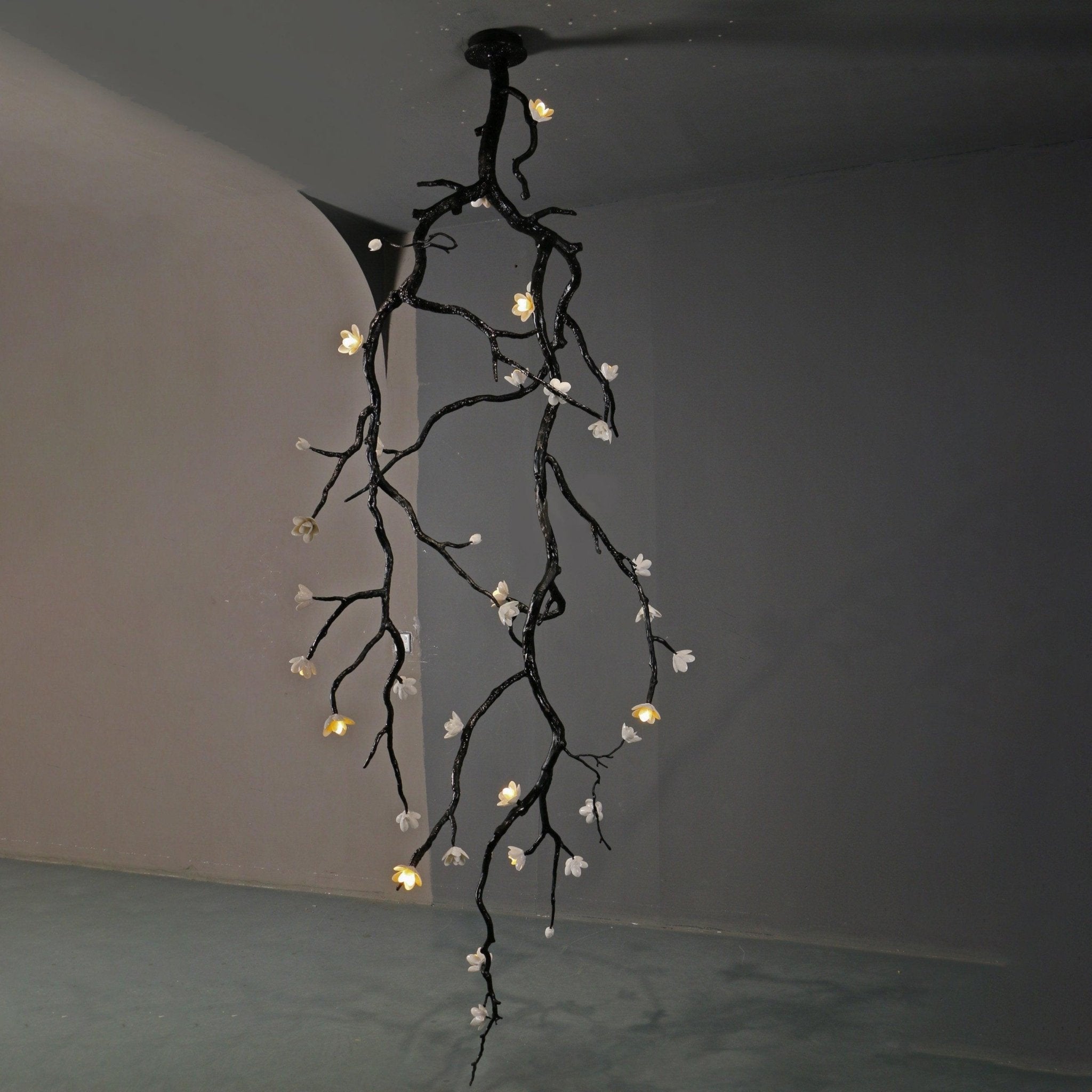 Rae Chandelier Black Branch Flower