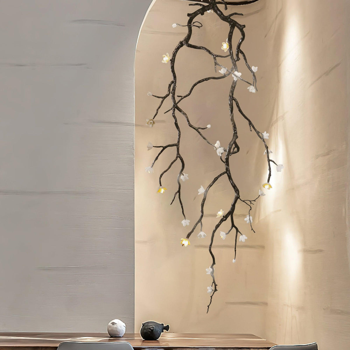 Rae Chandelier Black Branch Flower