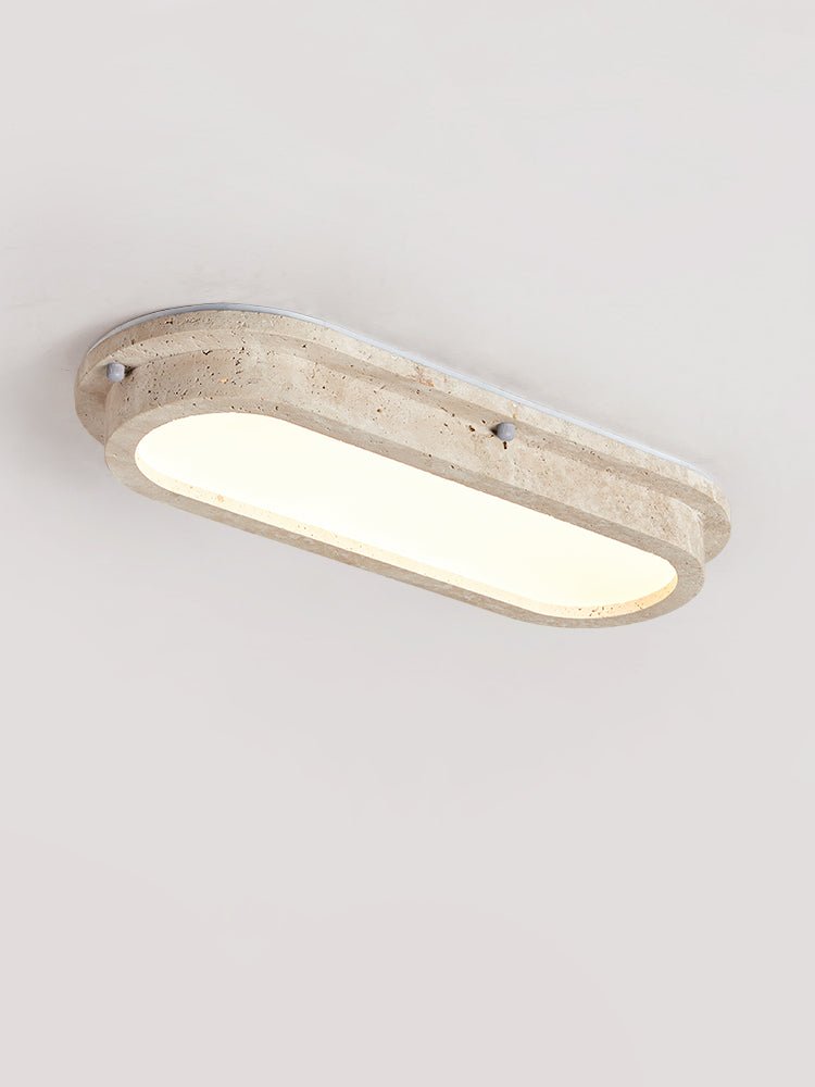 Remy Minimalist Yellow Travertine Linear Ceiling Lamp