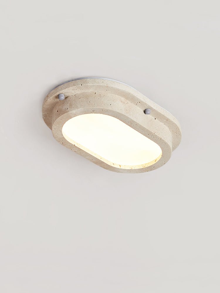 Remy Minimalist Yellow Travertine Linear Ceiling Lamp