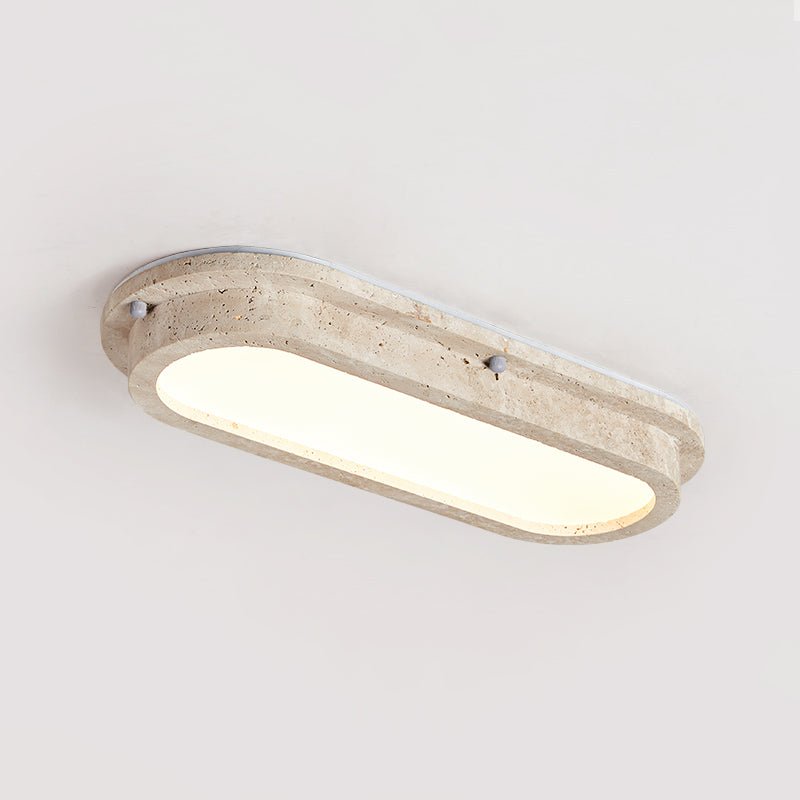 Remy Minimalist Yellow Travertine Linear Ceiling Lamp