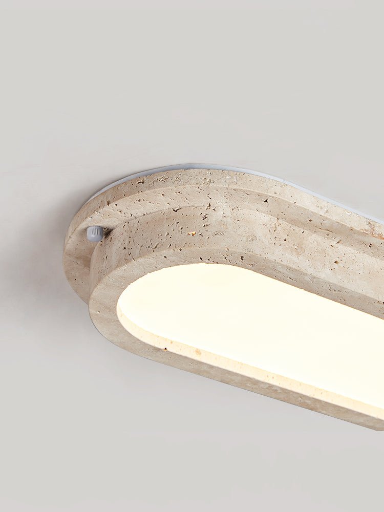 Remy Minimalist Yellow Travertine Linear Ceiling Lamp