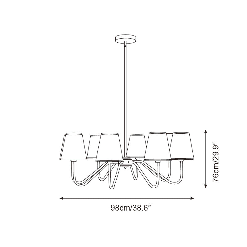 Lassen Chandelier Curved Arms - Neutral Decor