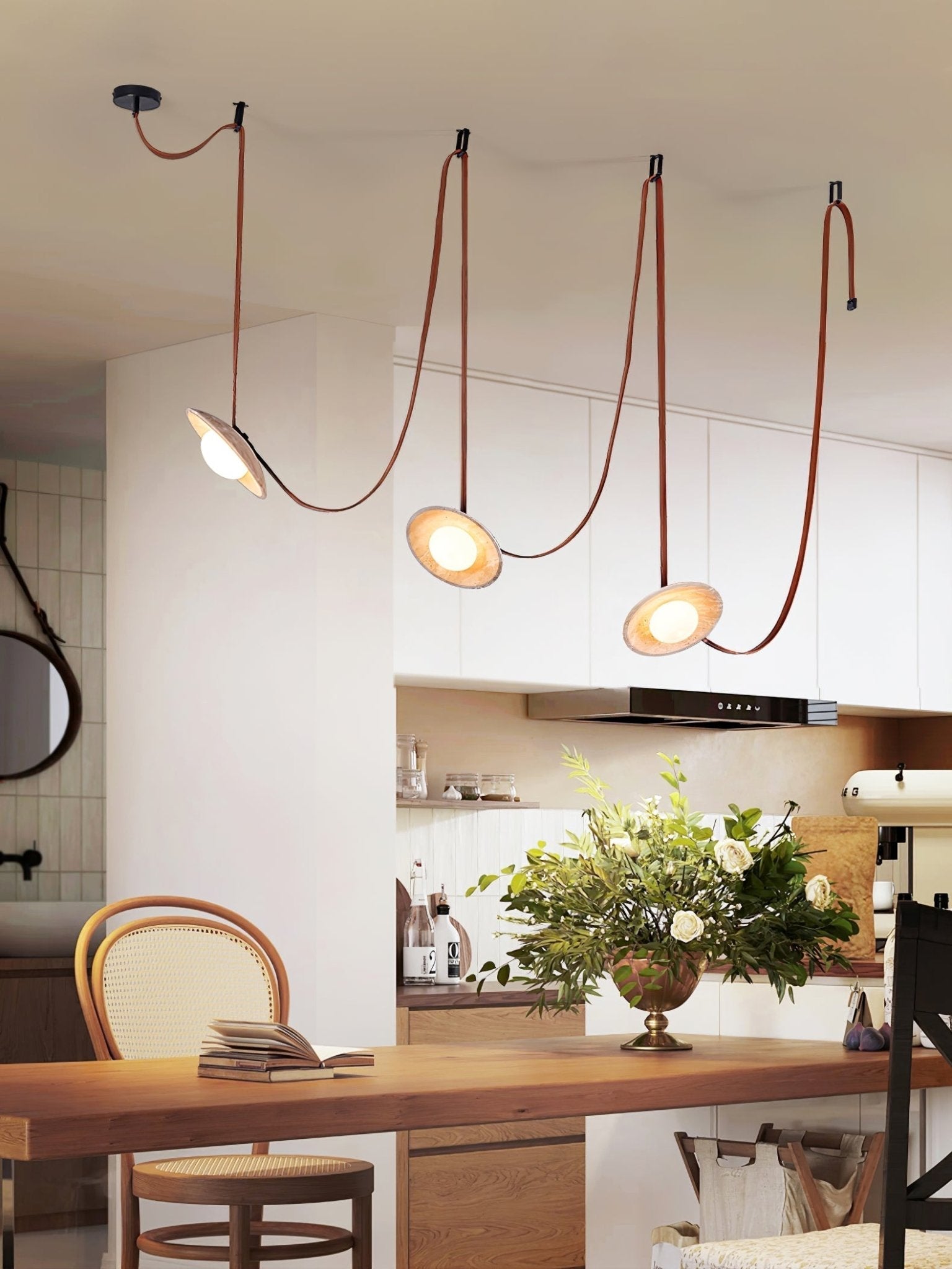 Ulsoryra Organic Travertine Pendant Light Cluster