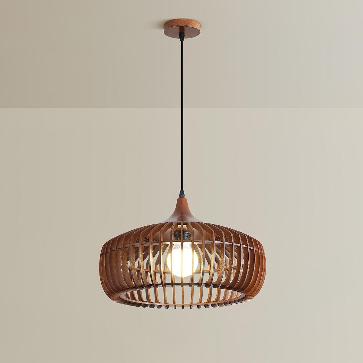 Lixu Wooden Retro Pendant Lamp