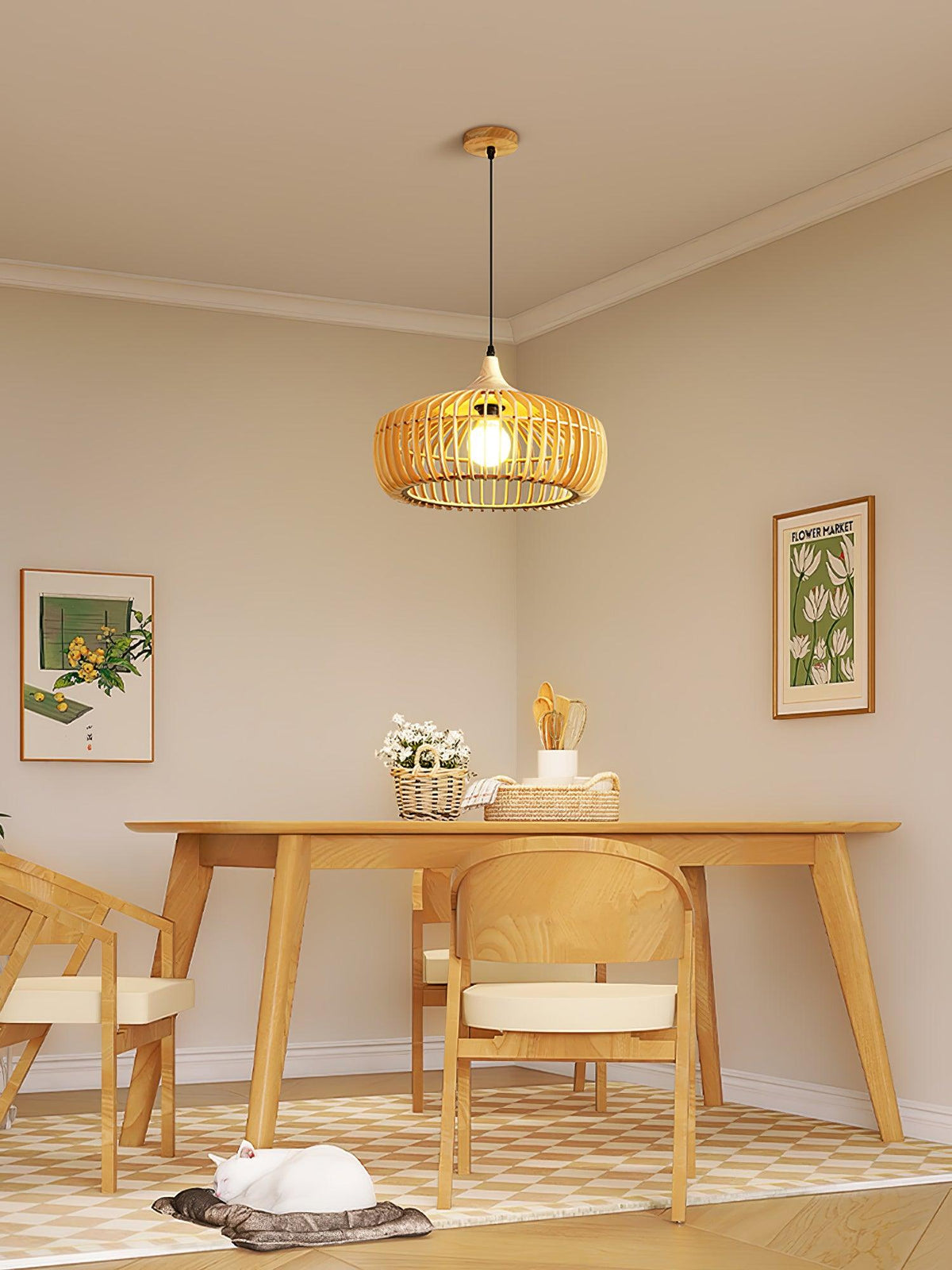 Lixu Wooden Retro Pendant Lamp