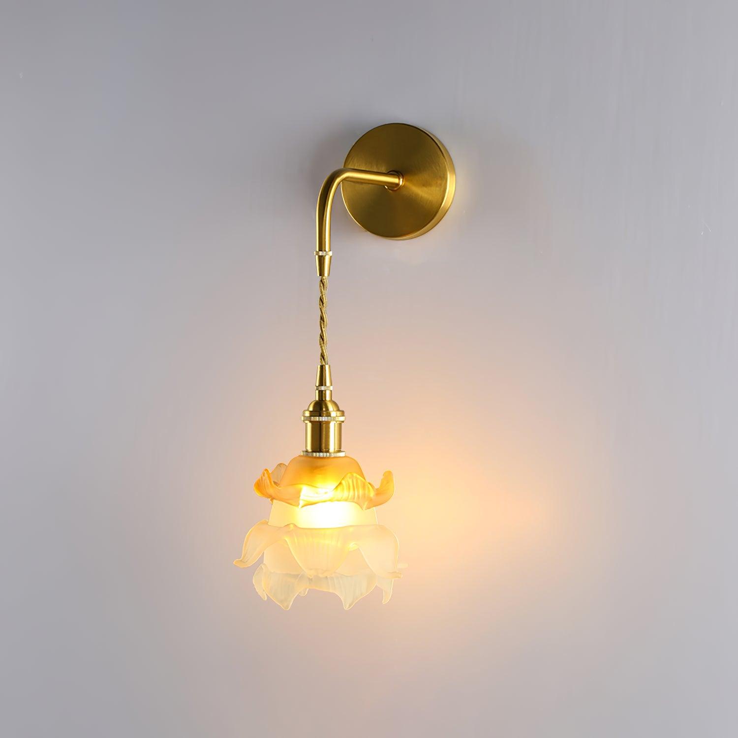 Amarira Premium Elegance Brass Glass Wall Lamp