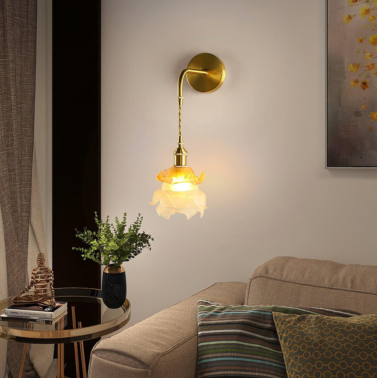 Amarira Premium Elegance Brass Glass Wall Lamp
