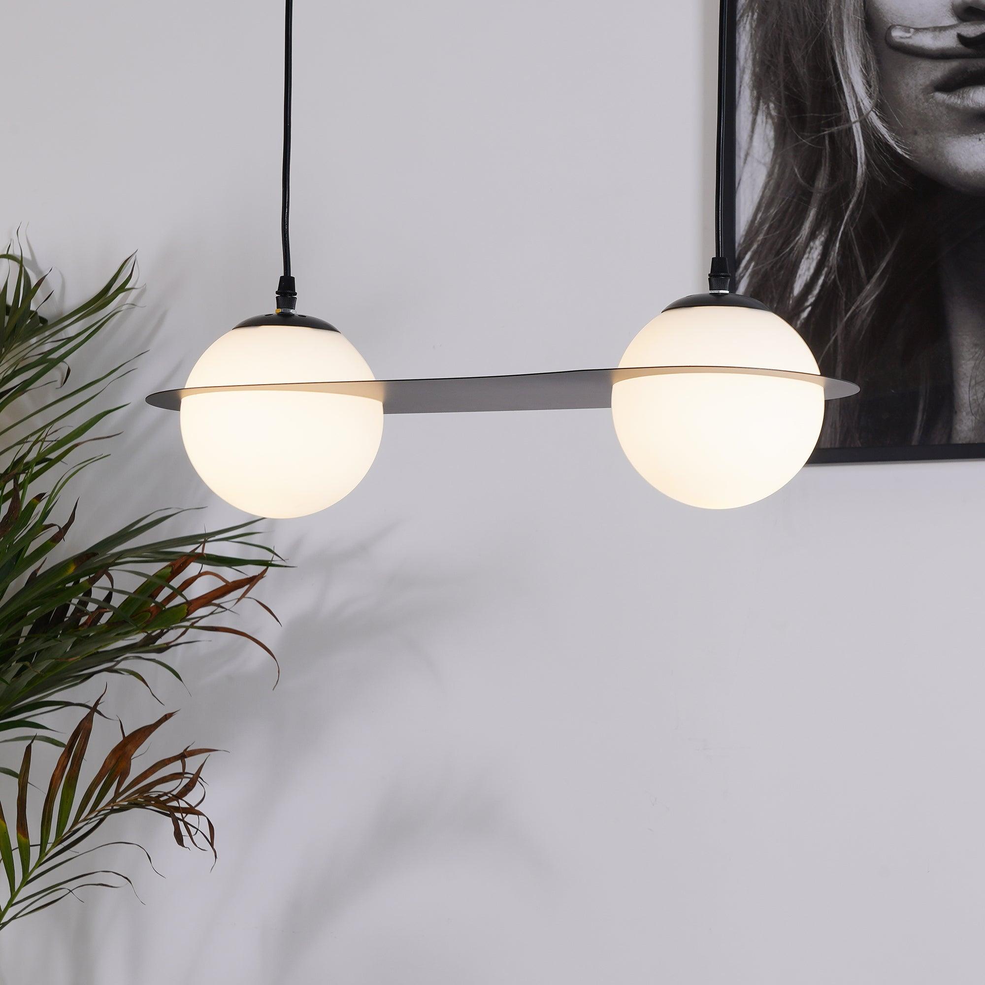 Theo Black Glass Pendant Lamp