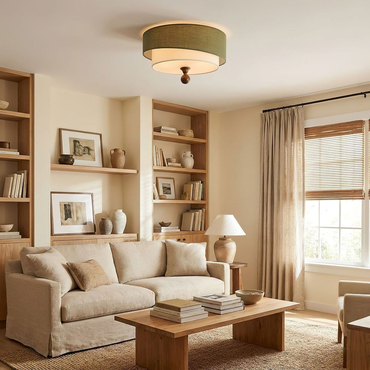 Serelira Dovemont Layered Fabric Ceiling Light