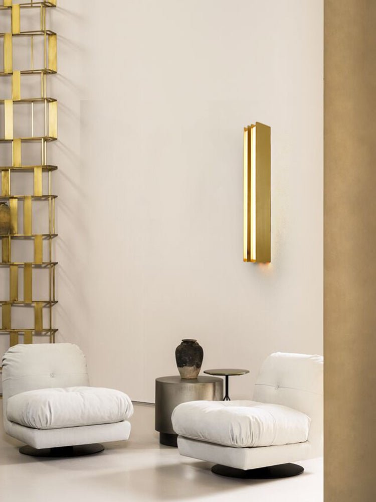 Vincent Minimalist Brass Layered Blade Sconce