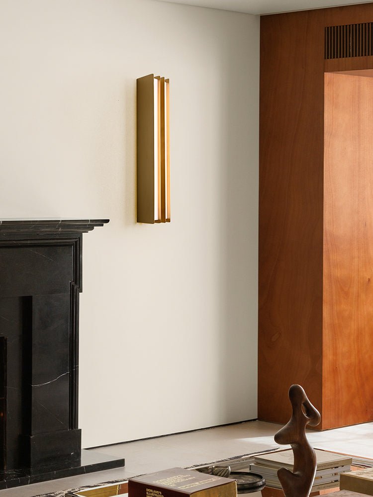 Vincent Minimalist Brass Layered Blade Sconce