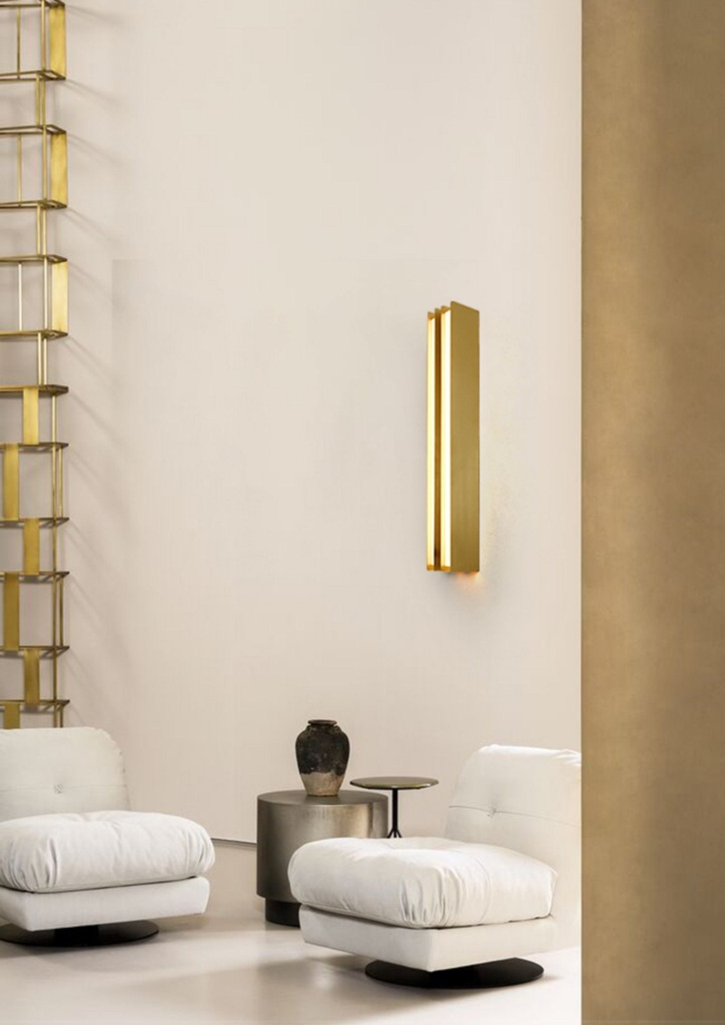 Vincent Minimalist Brass Layered Blade Sconce