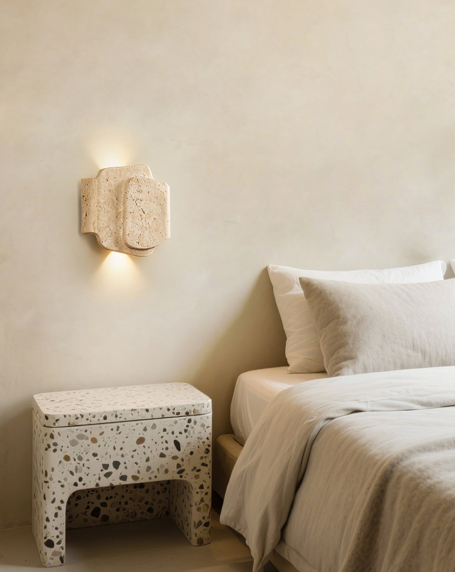 Qirven Travertine Wall Light