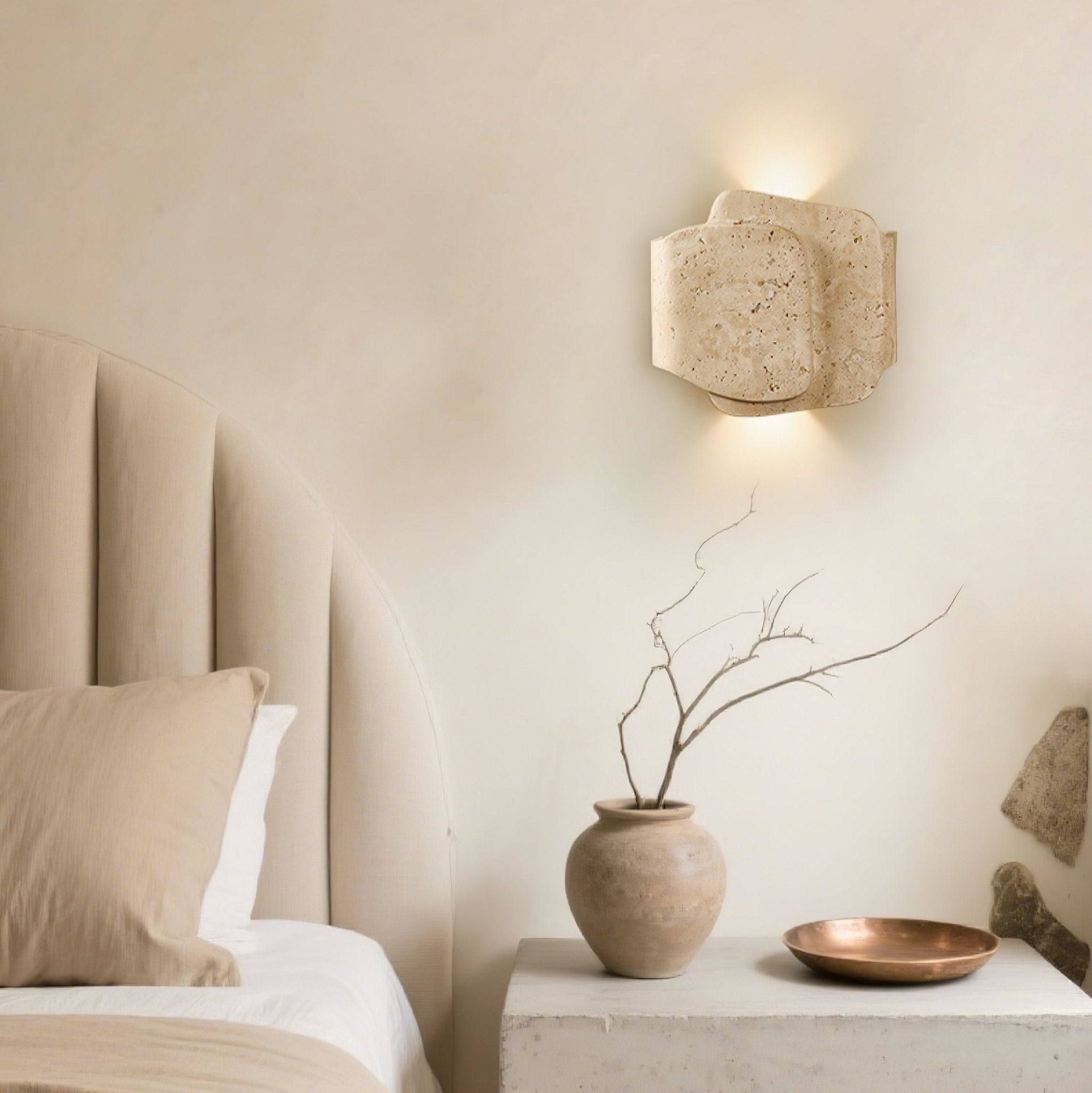 Qirven Travertine Wall Light