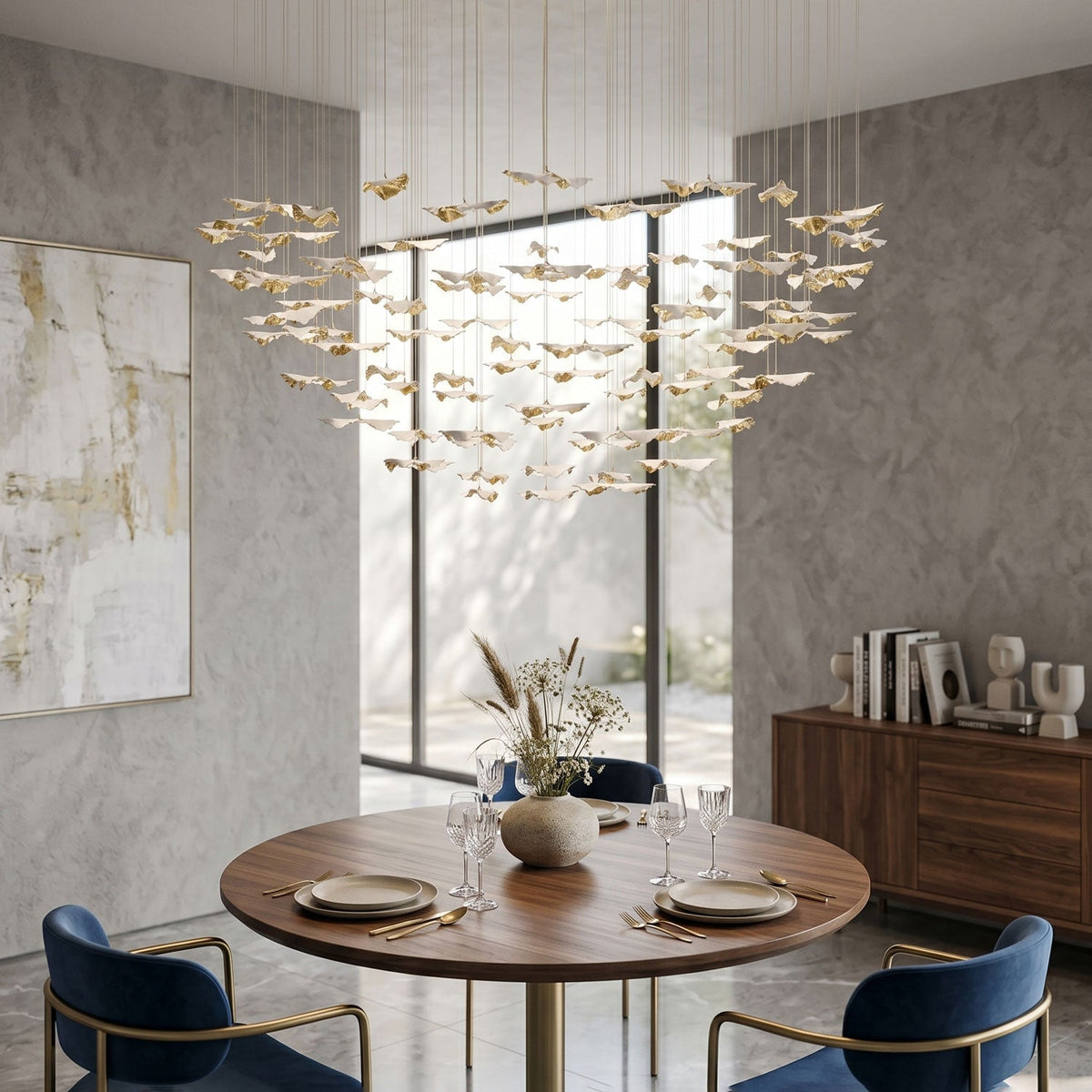 Wrenstead Leaf Twisted Sculptural Chandelier