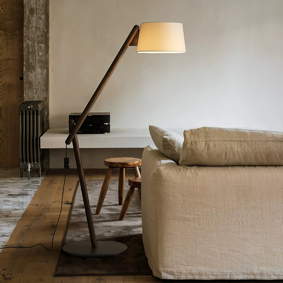 Cethar Scandinavian Fabric Floor Lamp