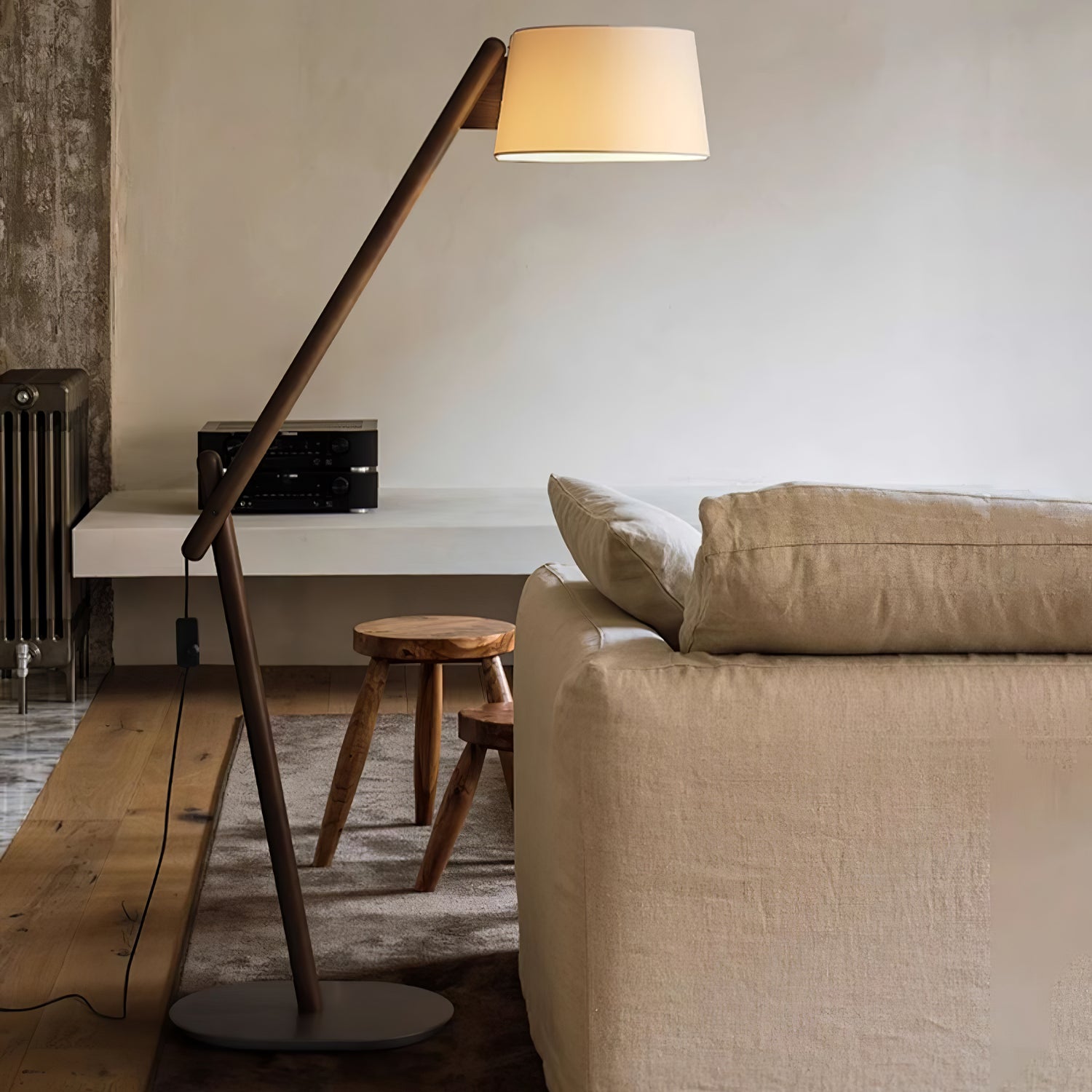 Cethar Scandinavian Fabric Floor Lamp