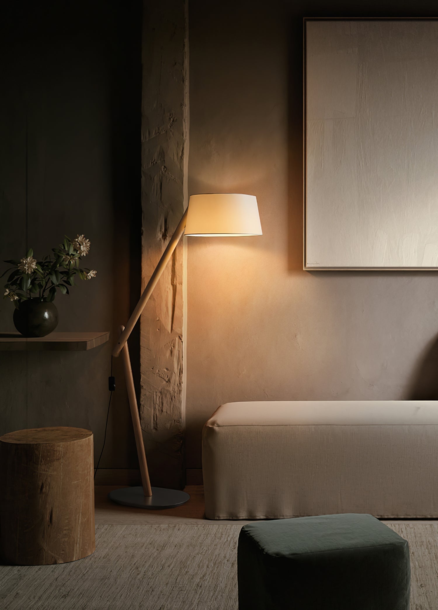 Cethar Scandinavian Fabric Floor Lamp