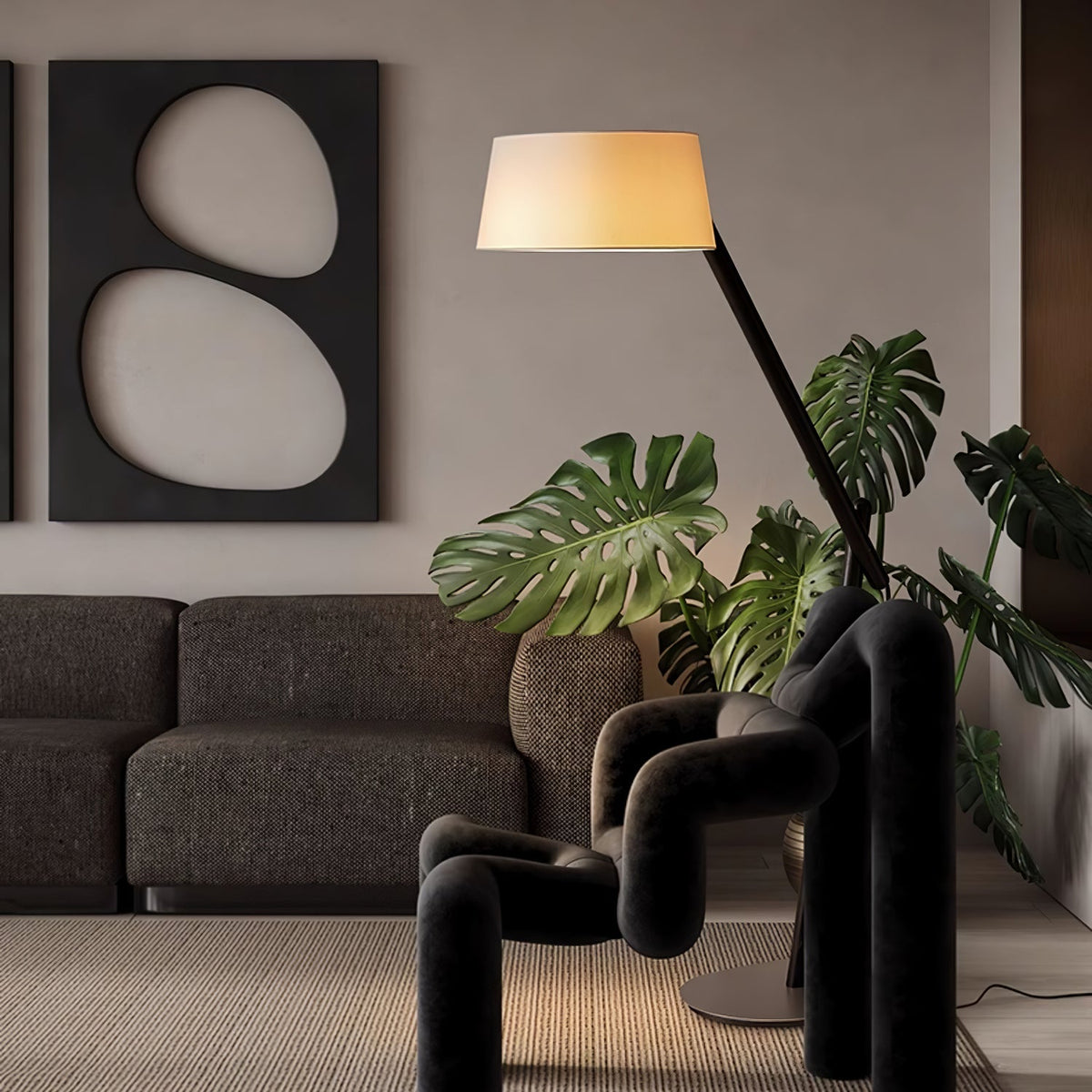 Cethar Scandinavian Fabric Floor Lamp