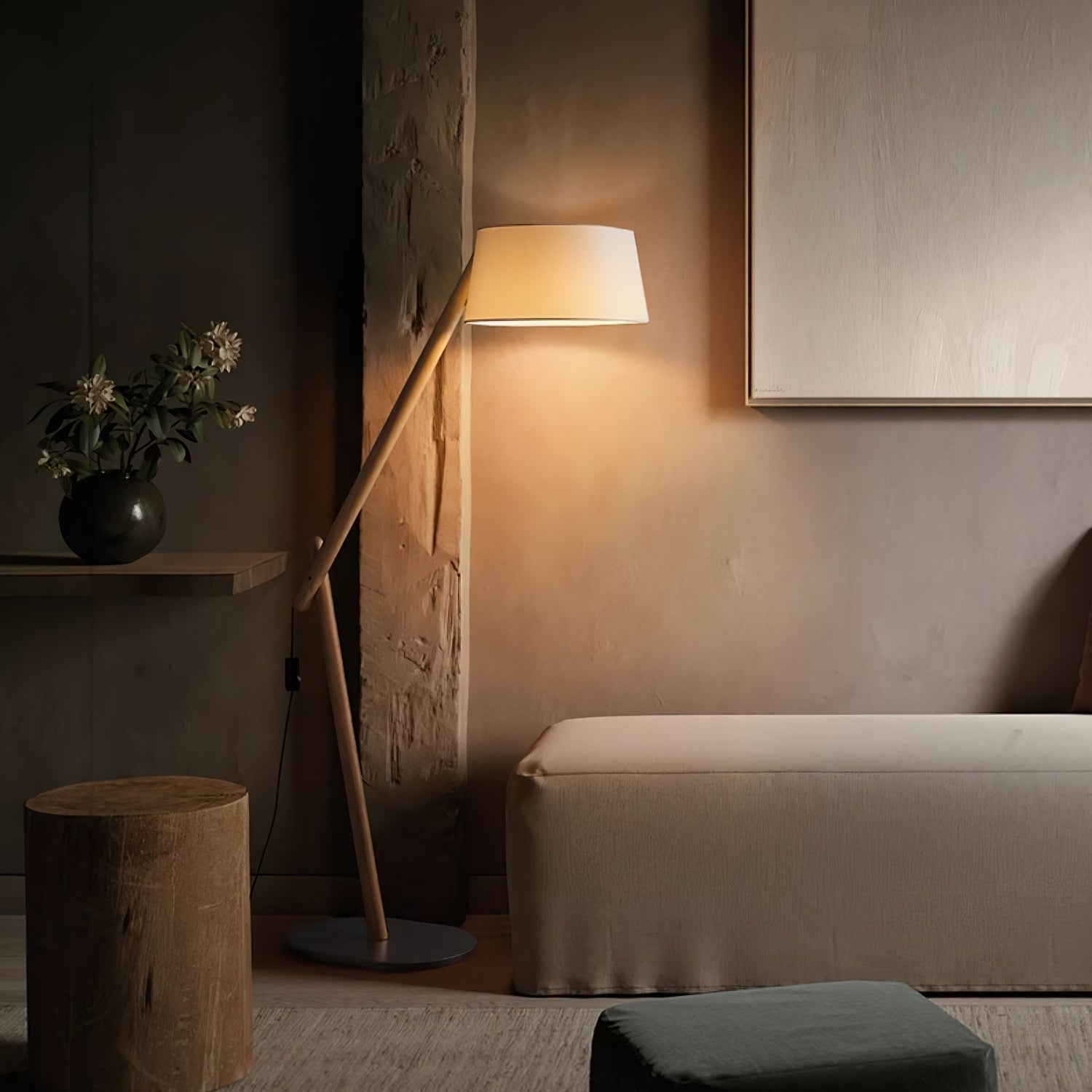 Cethar Scandinavian Fabric Floor Lamp