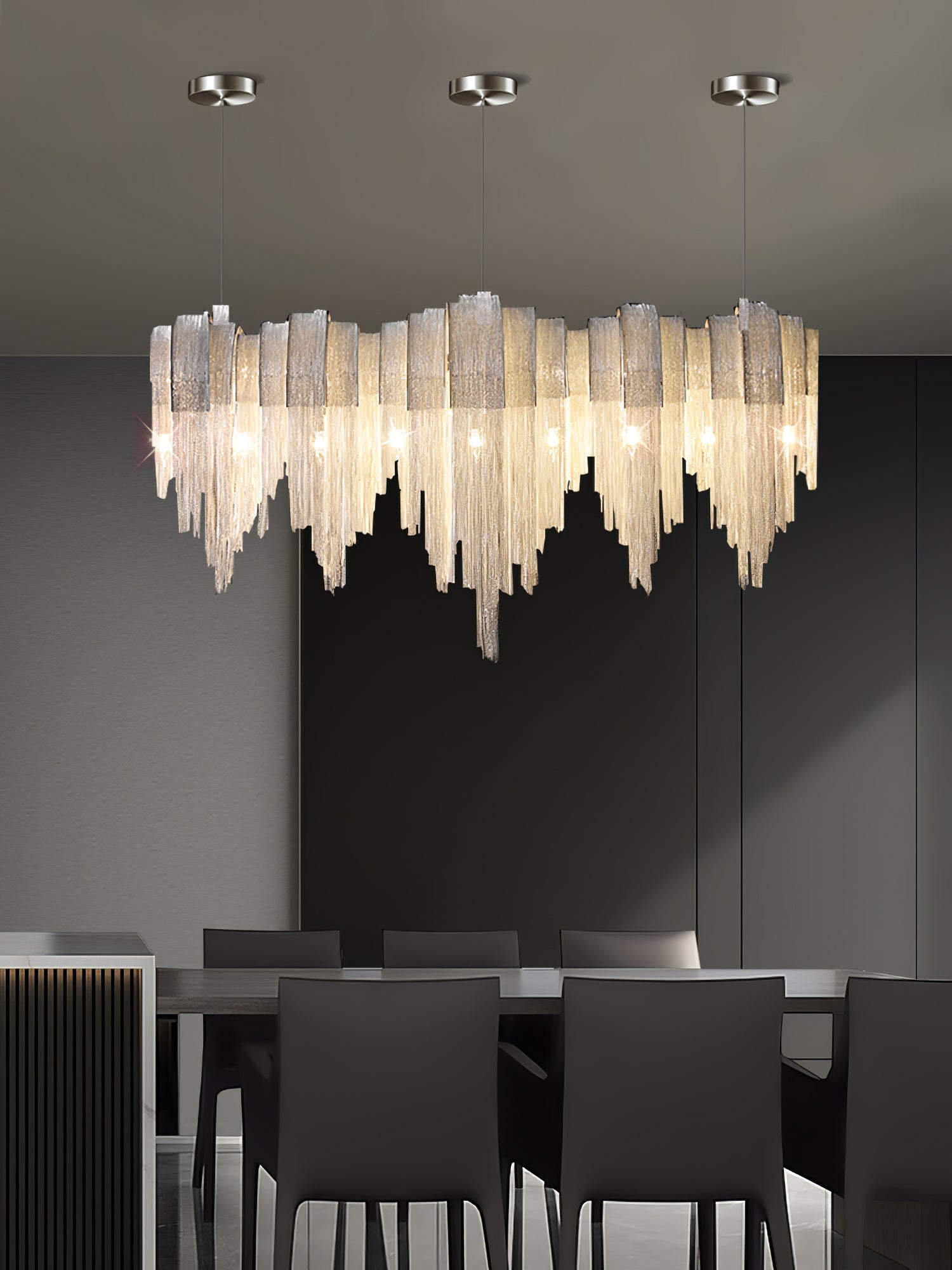 Tarien Chandelier Layered Chain Nickel Luxury