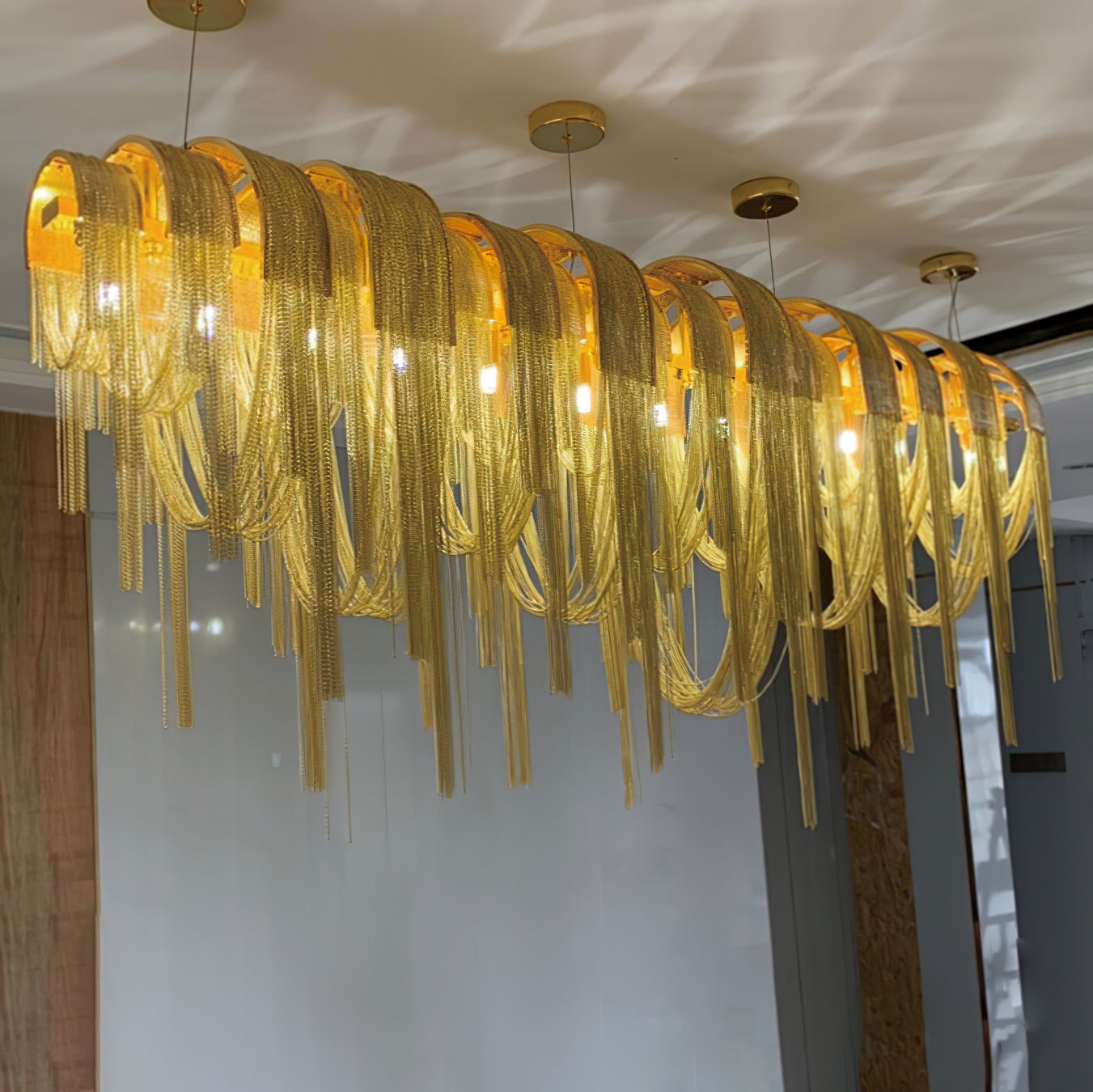 Tarien Chandelier Layered Chain Nickel Luxury